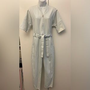 Light Denim zip up boilersuit jumpsuit small